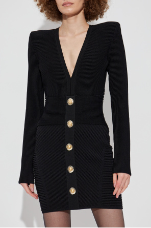 Balmain Geripptes Kleid