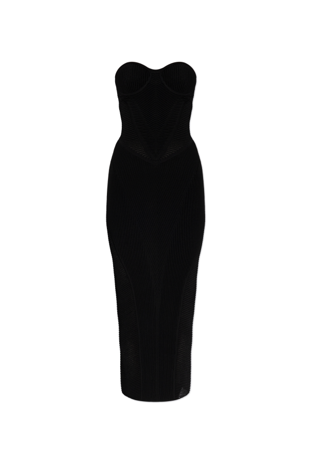 Ribbed off-shoulder dress od Balmain