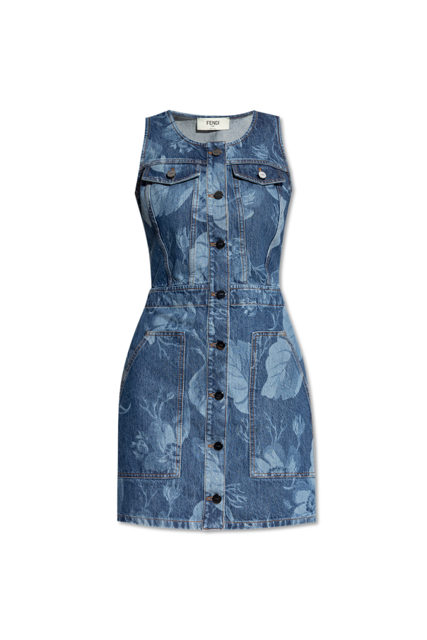 Sleeveless denim dress od Fendi