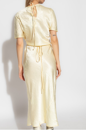 Yellow Satin dress Acne Studios - Recycled Tiered Smock Midi Dress