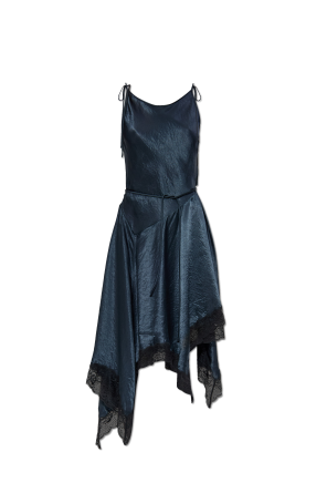 Satin-Kleid mit Spitze