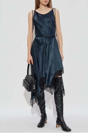 Acne Studios Vestido de satén con encaje
