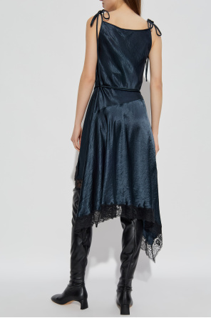 Acne Studios Vestido de satén con encaje