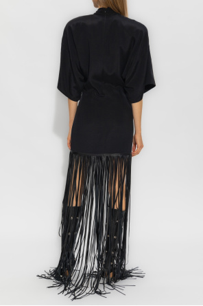 The Mannei ‘Drew’ dress with leather fringes