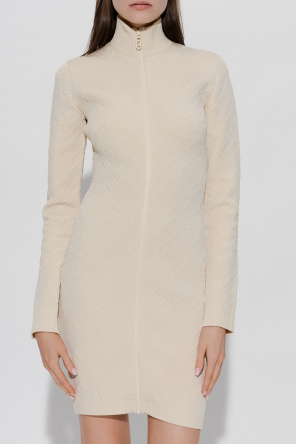 fendi buttoned Dress with stand collar