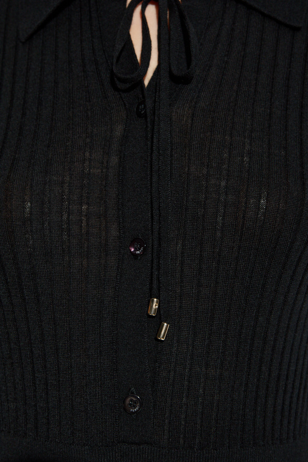 Fendi Vestido acanalado de manga larga