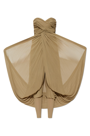 Balmain Vestido drapeado con hombros descubiertos