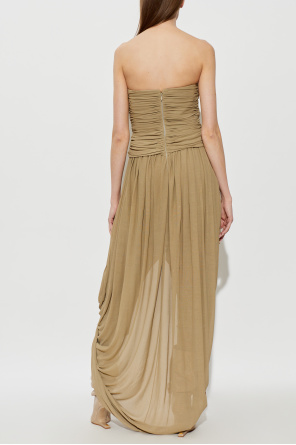 Balmain Vestido drapeado con hombros descubiertos