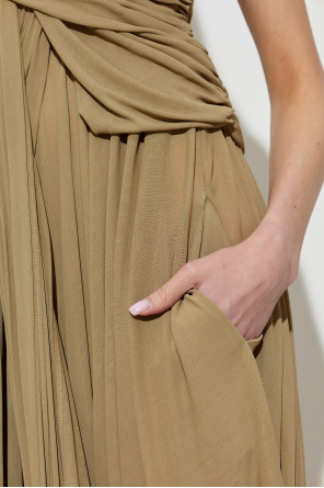 Balmain Vestido drapeado con hombros descubiertos
