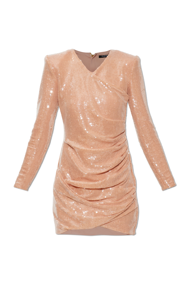 Sequin dress with draping od Balmain