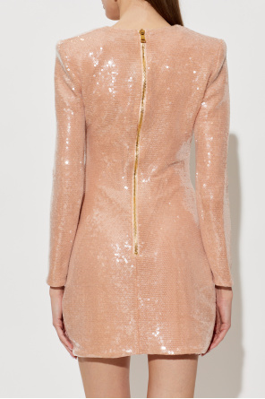Balmain Vestido de lentejuelas con drapeado