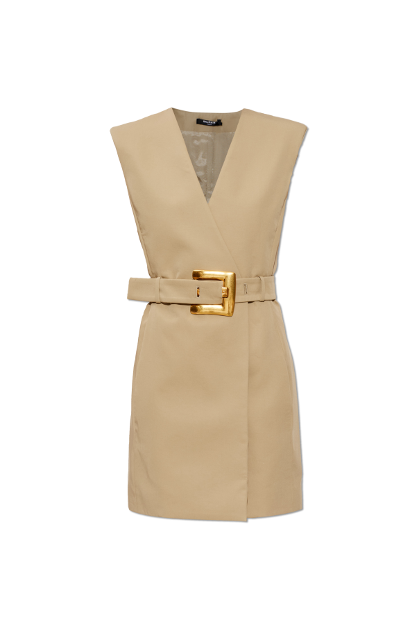 Beige Dress with a waist belt Balmain - Vitkac Canada