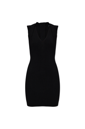 Wool dress with decorative belt