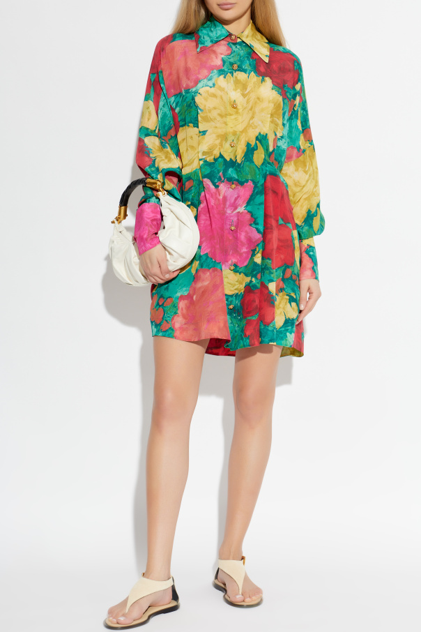 Balmain Jedwabna sukienka z motywem kwiatowym