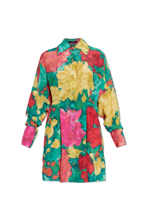 Silk dress with floral motif od Balmain