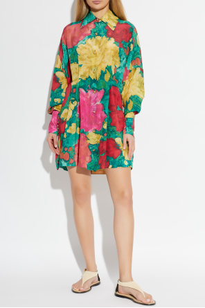 Balmain Jedwabna sukienka z motywem kwiatowym