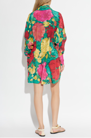 Balmain Jedwabna sukienka z motywem kwiatowym
