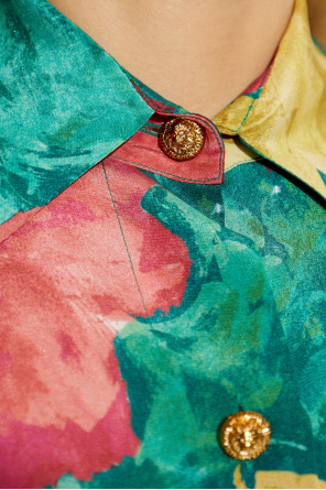 Balmain Jedwabna sukienka z motywem kwiatowym
