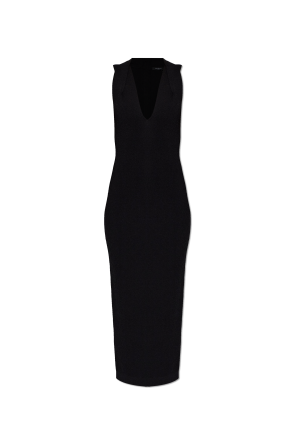 Dress with a deep V-neckline
