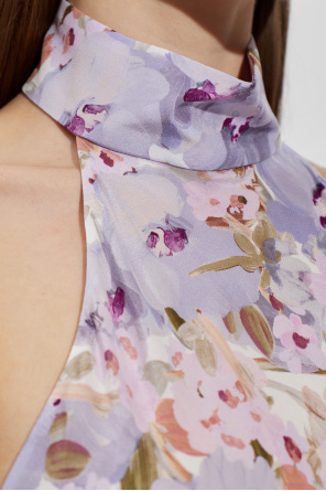 Balmain Silk dress with floral motif