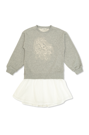 Kleid mit gesticktem Logo