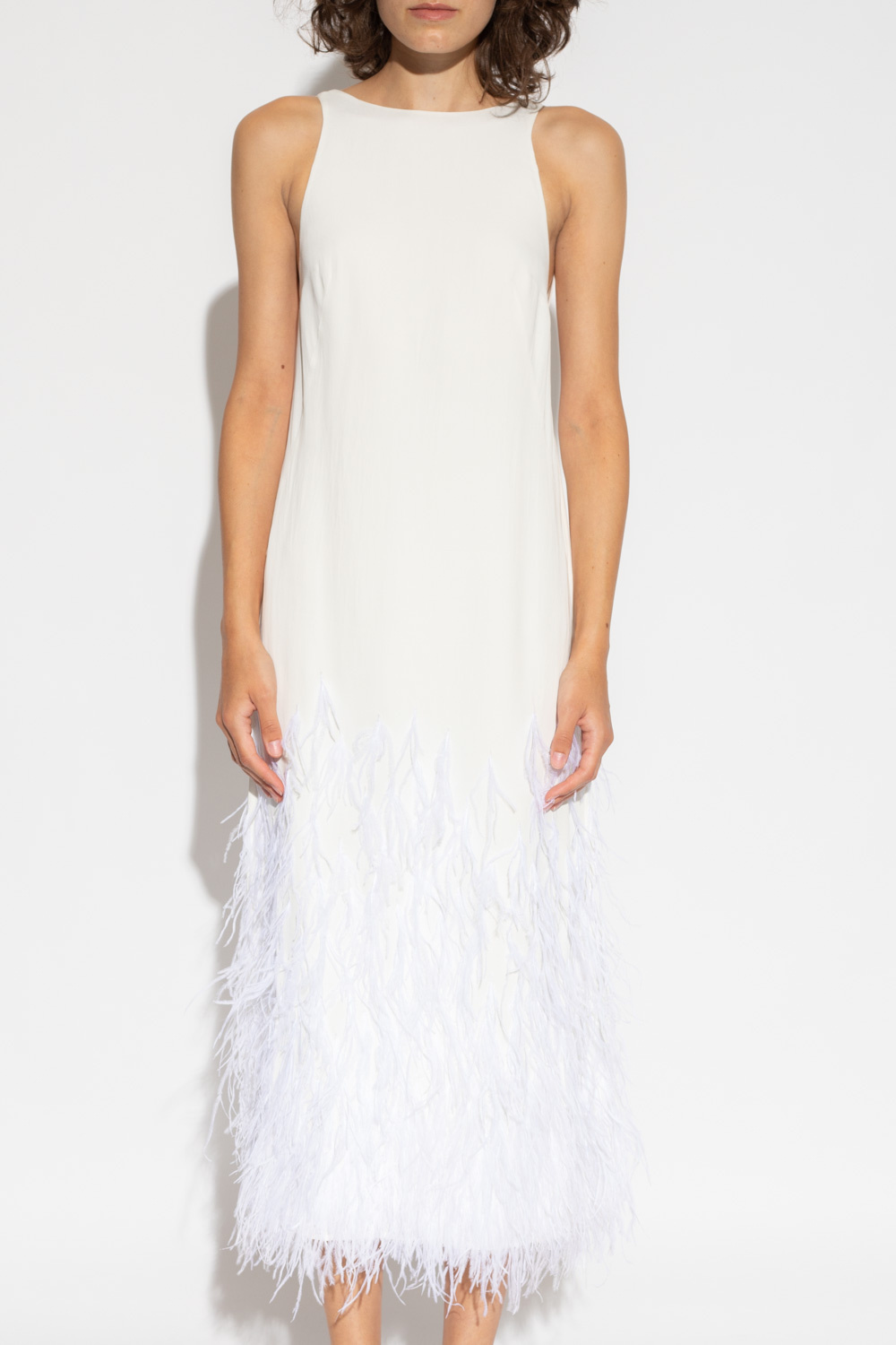 Cult Gaia ‘Aja’ dress with ostrich feathers