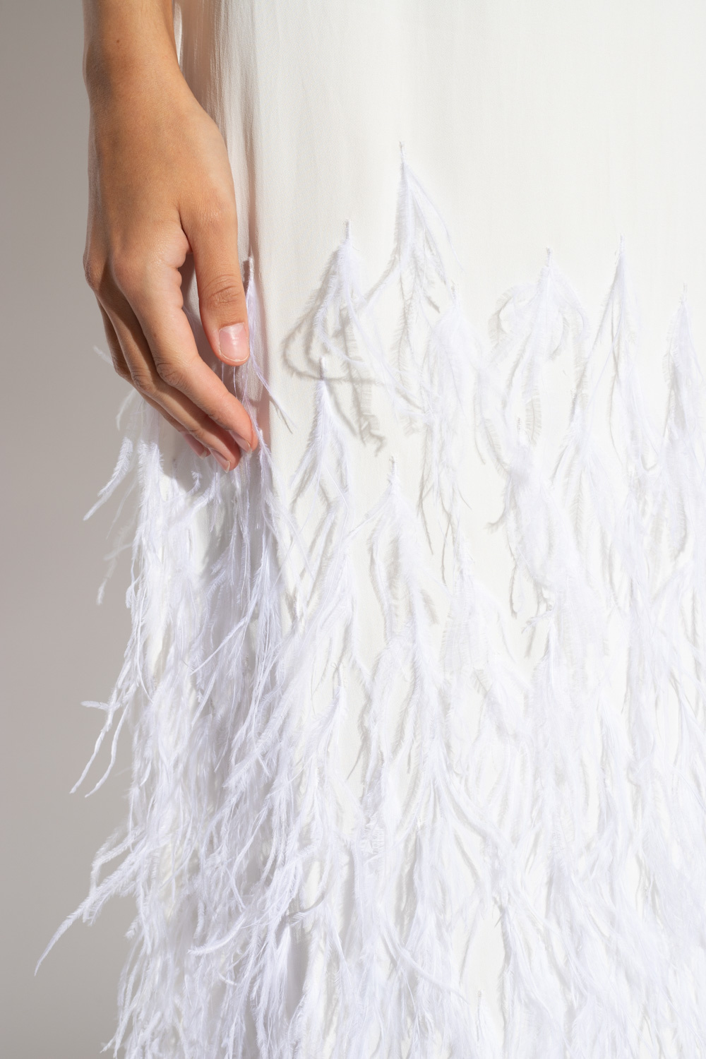 Cult Gaia ‘Aja’ dress with ostrich feathers