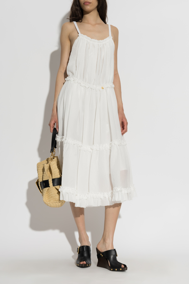 Balmain Sukienka z falbanami