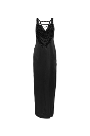 Silk dress with shimmering beads