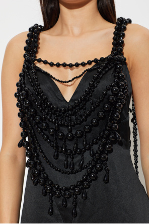 Balmain Vestido de seda com missangas brilhantes