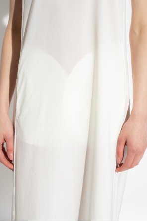 Versace Jeans Couture baroque-print contrast hoodie Sleeveless denim dress