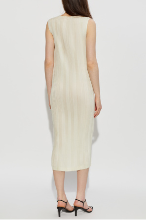 Issey Miyake Vestido plissado sem mangas