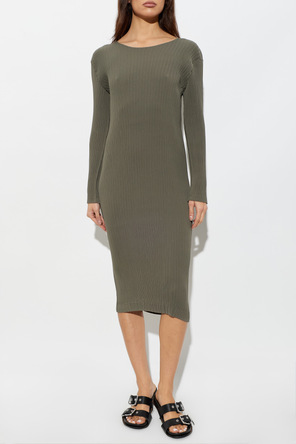 Issey Miyake Vestido plisado de corte ajustado