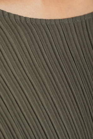 Issey Miyake Vestido plisado de corte ajustado