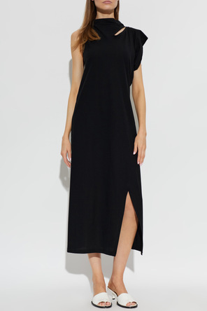 Issey Miyake Vestido de algodón con abertura