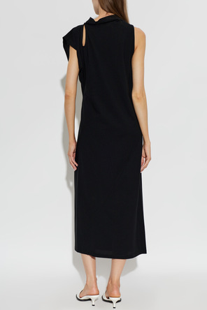Issey Miyake Vestido de algodón con abertura