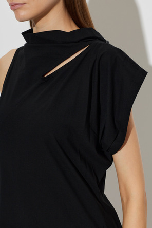 Issey Miyake Vestido de algodón con abertura