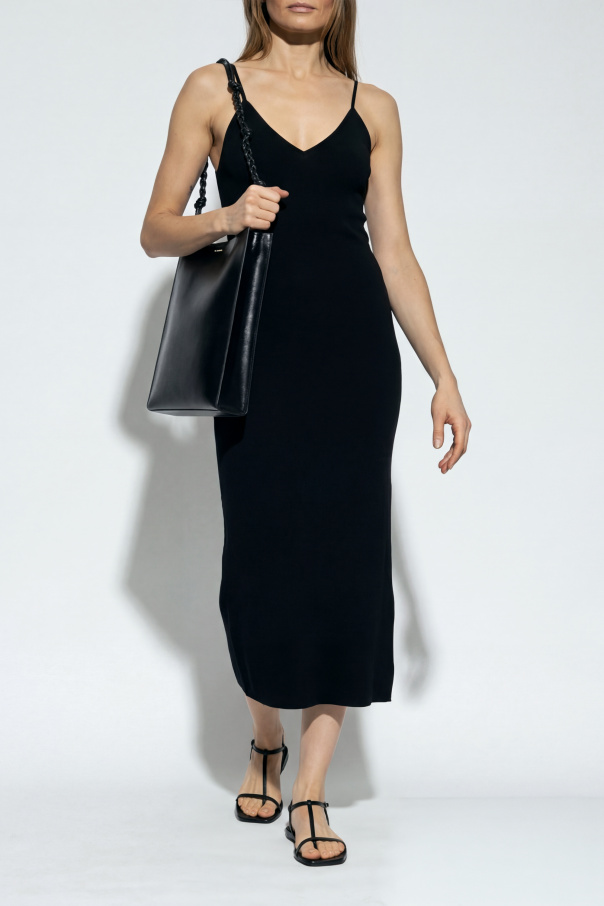 JIL SANDER Vestido de lana con hombros descubiertos