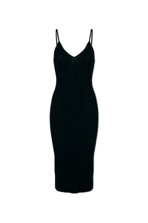 Wool dress with bare shoulders