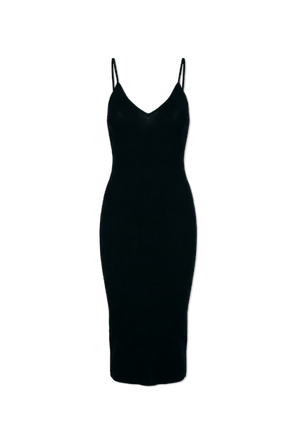 Wool dress with bare shoulders