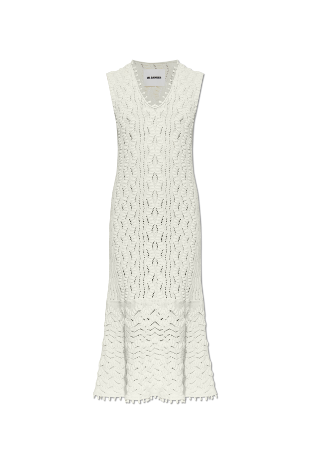 Dress with decorative knit and V-neckline od JIL SANDER