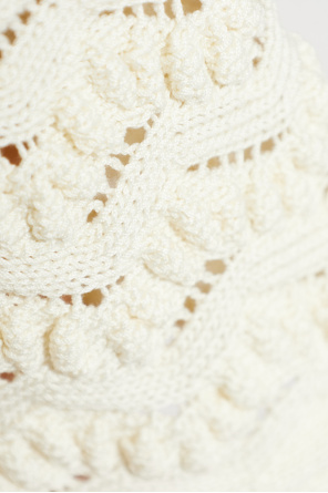 JIL SANDER Kleid mit dekorativem Strickmuster und V-Ausschnitt