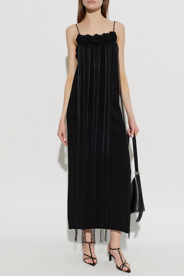 JIL SANDER Dress with decorative long fringes