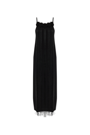 Dress with decorative long fringes