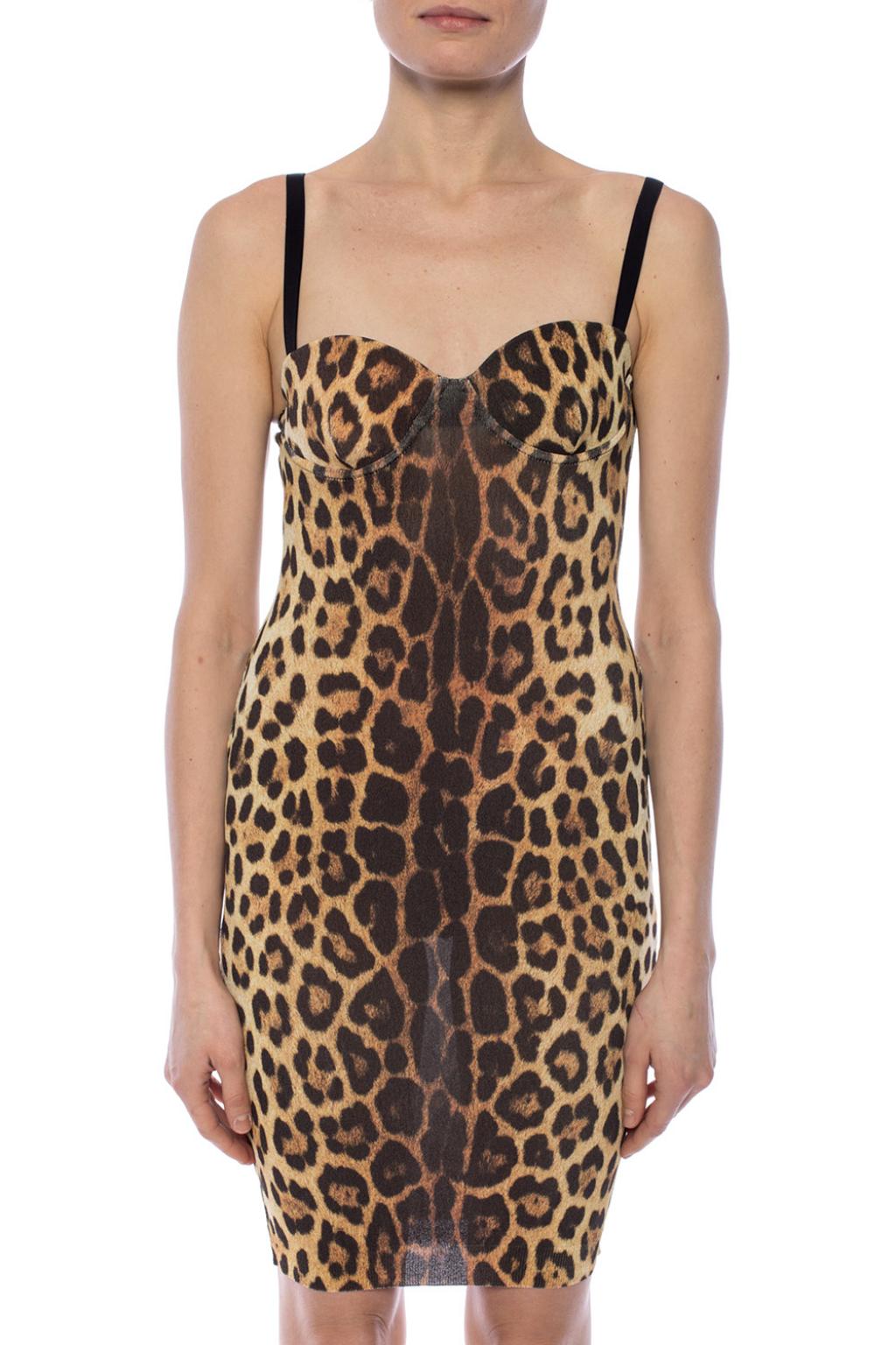moschino leopard print dress