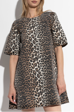 Ganni Vestido con estampado animal