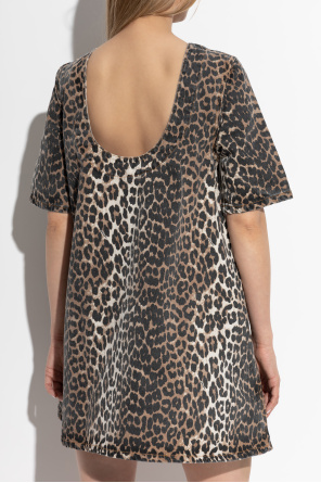 Ganni Vestido con estampado animal