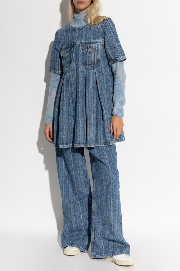 Ganni Jeanskleid mit Abnähern