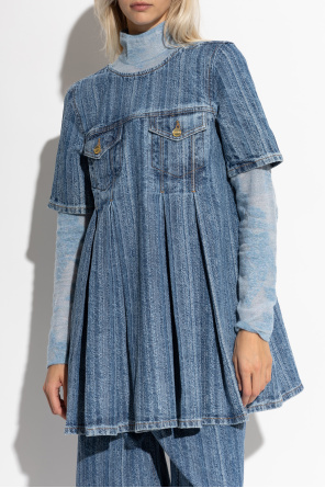Ganni Jeanskleid mit Abnähern