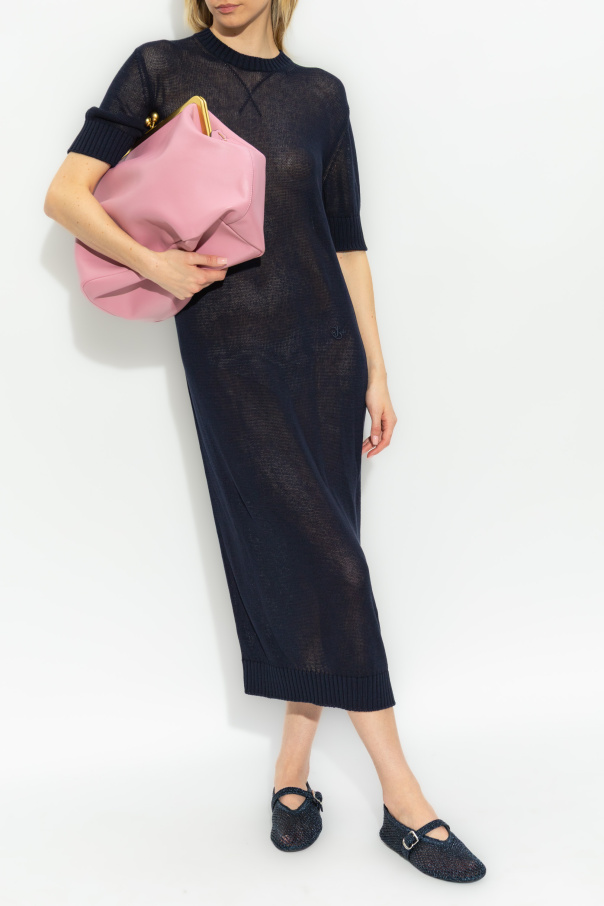 JIL SANDER+ Vestido de algodón con logo bordado